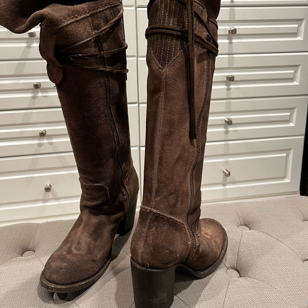 Freebird by Steven size 7 over the knee brown suede boots.